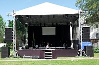 equipo de audio, luces